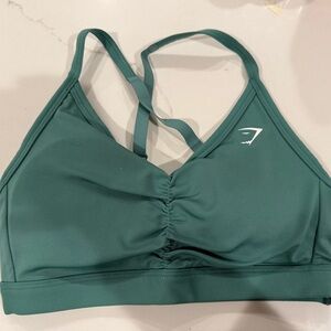 Gymshark Green Ruched Sports Bra XS - NWT